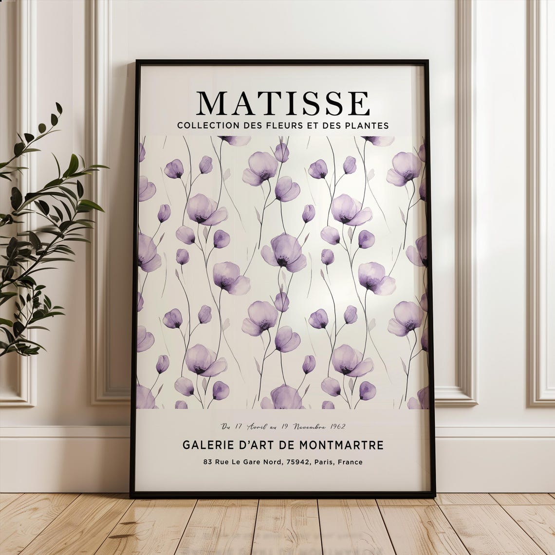 Matisse Purple Wildflower Stem Collection Vintage Exhibition Poster