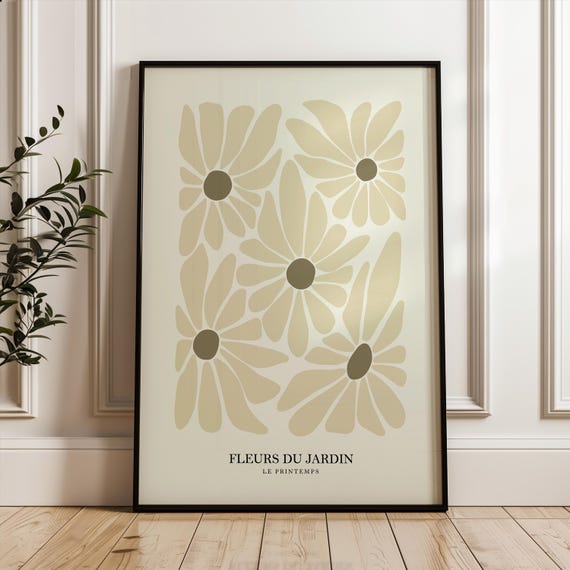 Henri Matisse Flower Style Exhibition Poster Famous Gallery Wall Art Print Grey Beige Boho Bedroom Living Room Decor