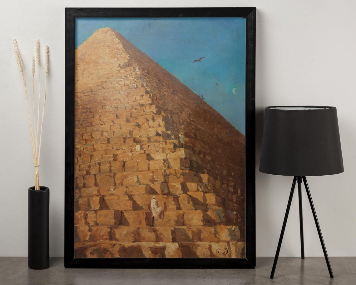 Great Pyramid of Giza Egyptian Desert Vintage Painting Poster - Image 5