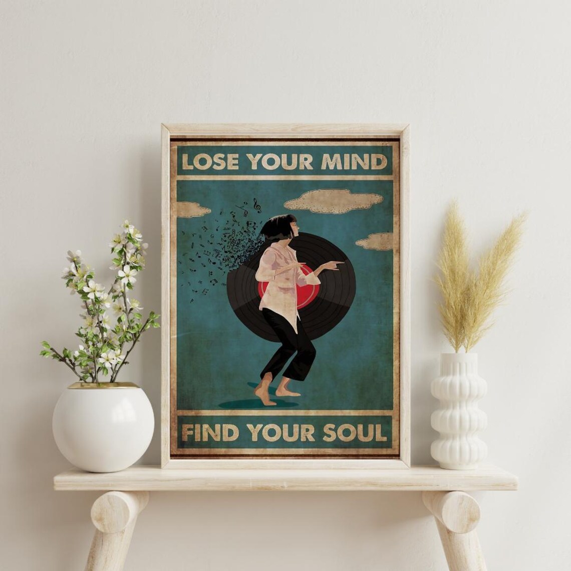 Lose Your Mind Find Your Soul Retro Vinyl Record Music Poster - Image 2
