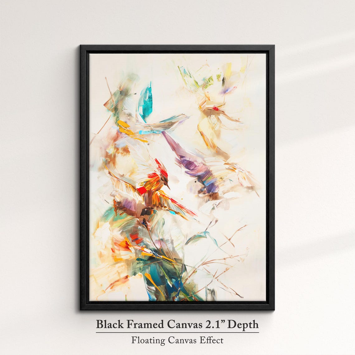 Abstract Birds In Flight White Airy Watercolor Minimal Bird Art Poster - Image 2