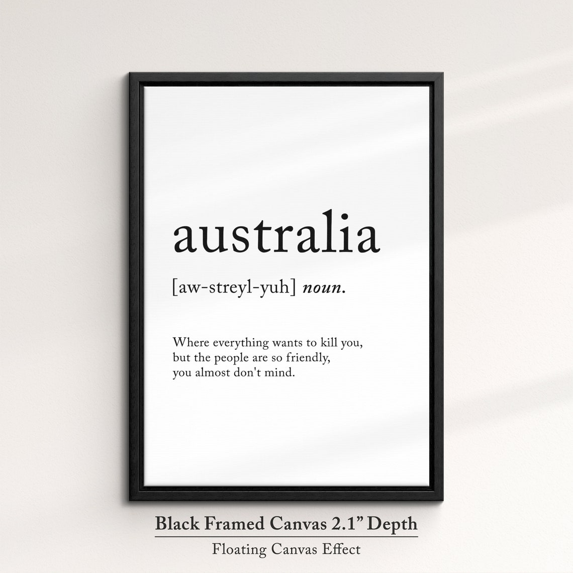 Australia Dictionary Definition Funny Wildlife Quote Minimalist Poster - Image 2