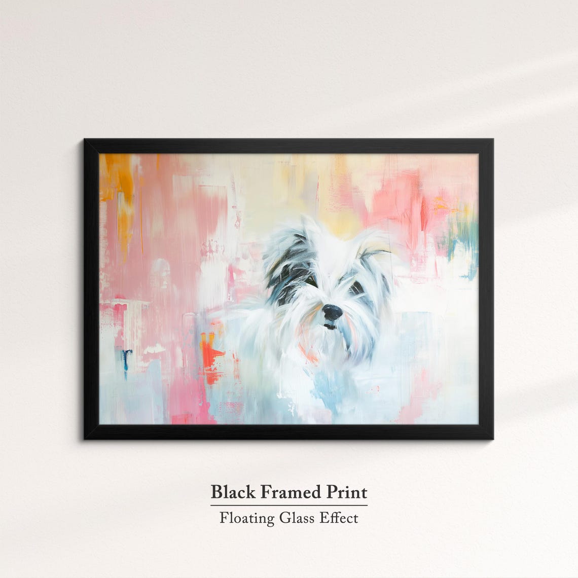 White Shih Tzu Puppy Portrait Pink Abstract Background Dog Poster - Image 8