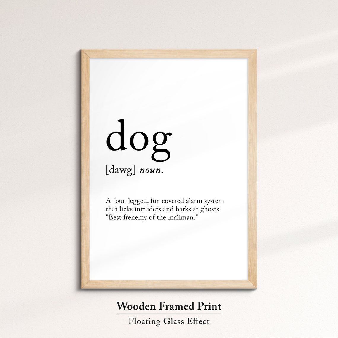 Dog Funny Dictionary Definition Noun Minimalist Black White Art Poster - Image 6