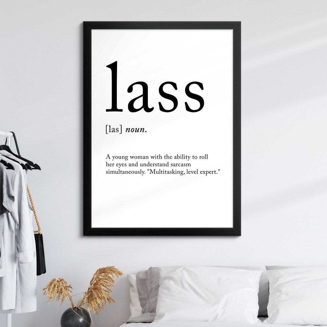 Lass Minimalist Definition Quote Word Art Framed Print Framed Female Wall Art Lady Poster Feminine Home Decor Gifts For Her - Image 8