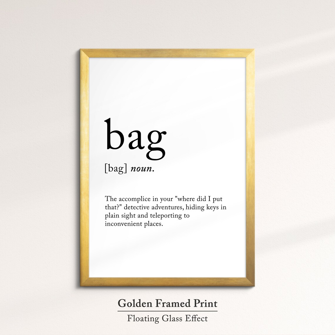 Bag Definition Dictionary Funny Quote Framed Print Framed Wall Art Poster Home Decor Interior Fashion Beauty Gifts For Her - Image 5