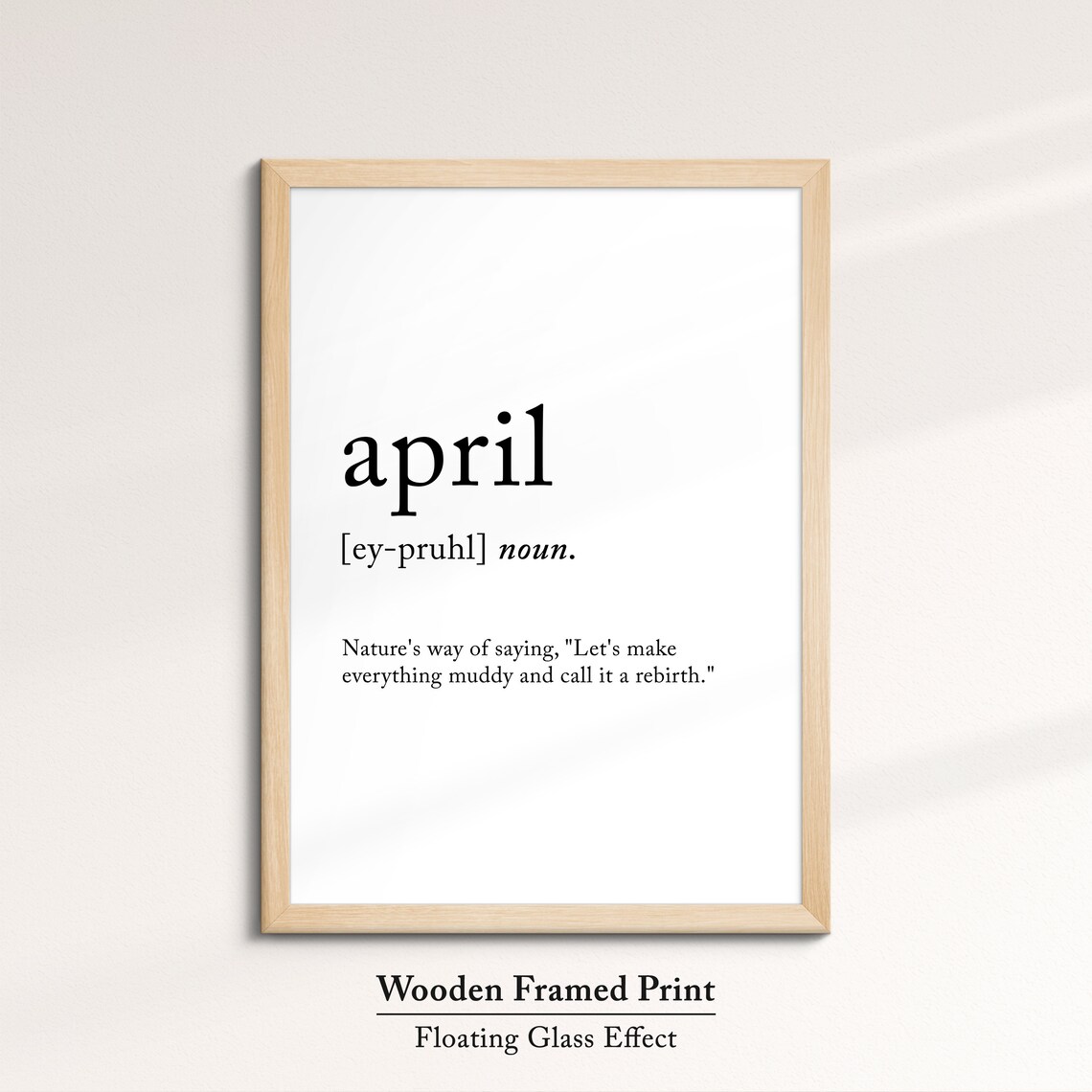 April Minimalist Definition Quote Word Art Framed Print Framed Female Wall Art Lady Poster Feminine Home Decor Gifts For Her - Image 6