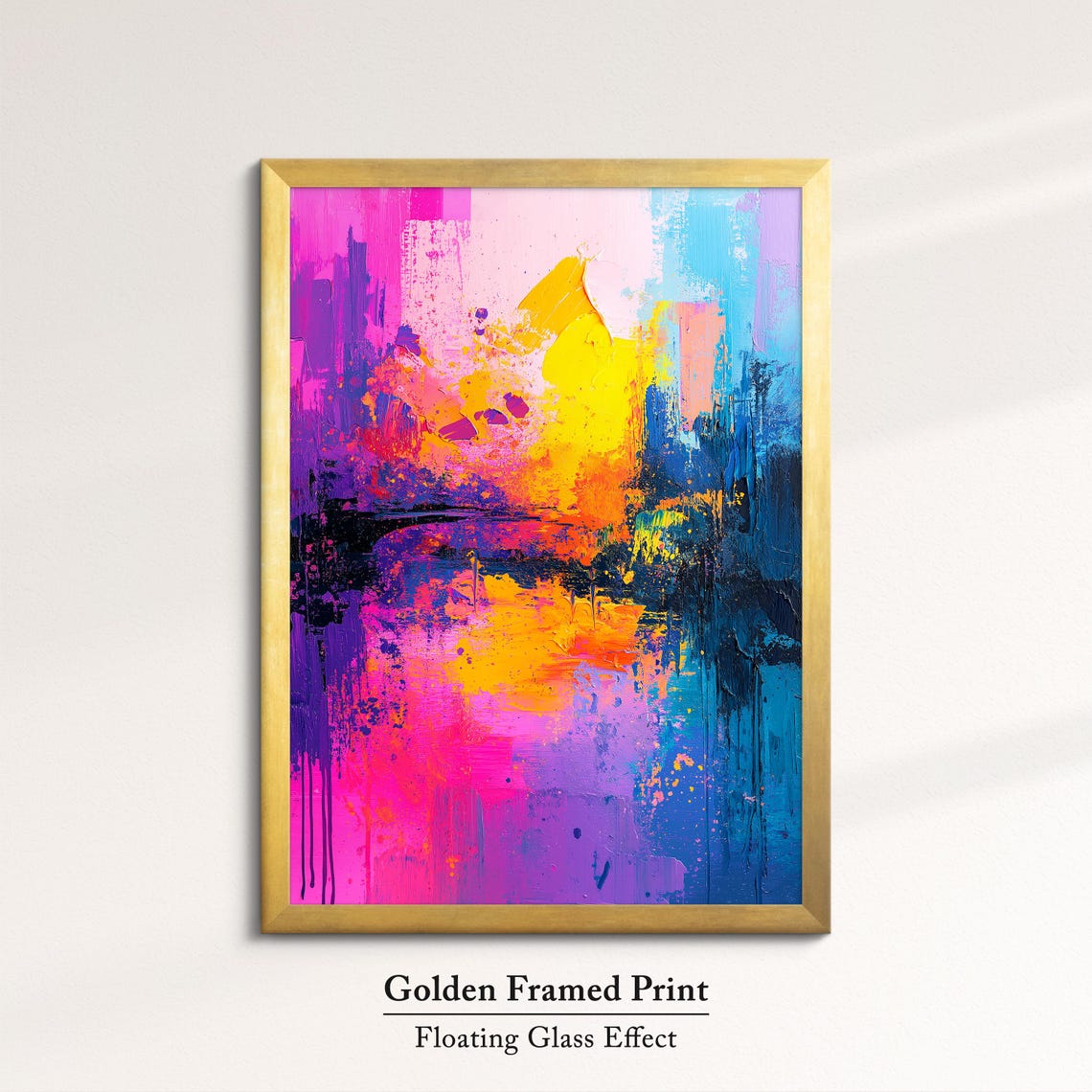 Pink Purple Blue Abstract Impasto Painting Colorful Sunset Wall Art - Image 5
