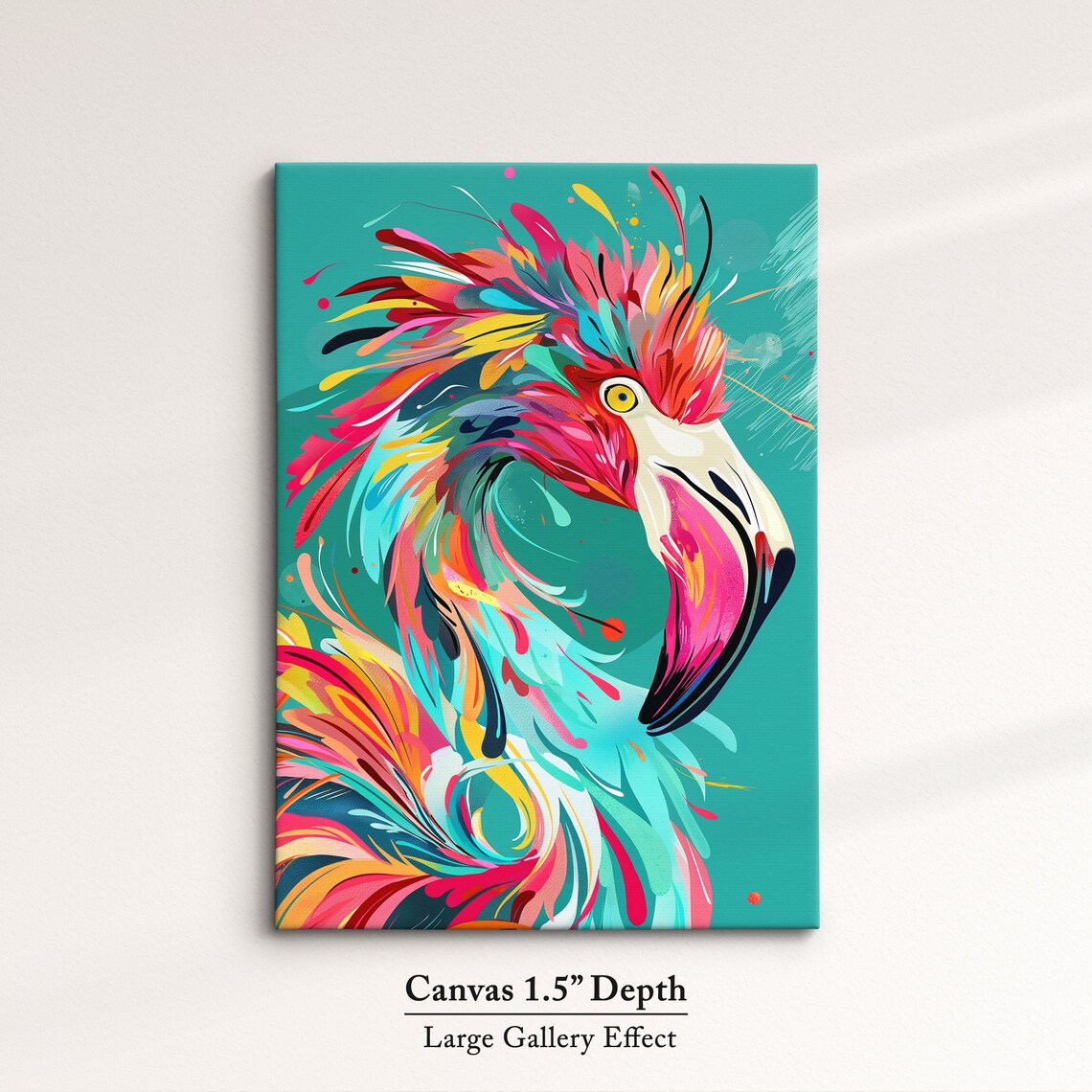 Colorful Flamingo Art, Vibrant Wildlife Wall Decor - Image 3