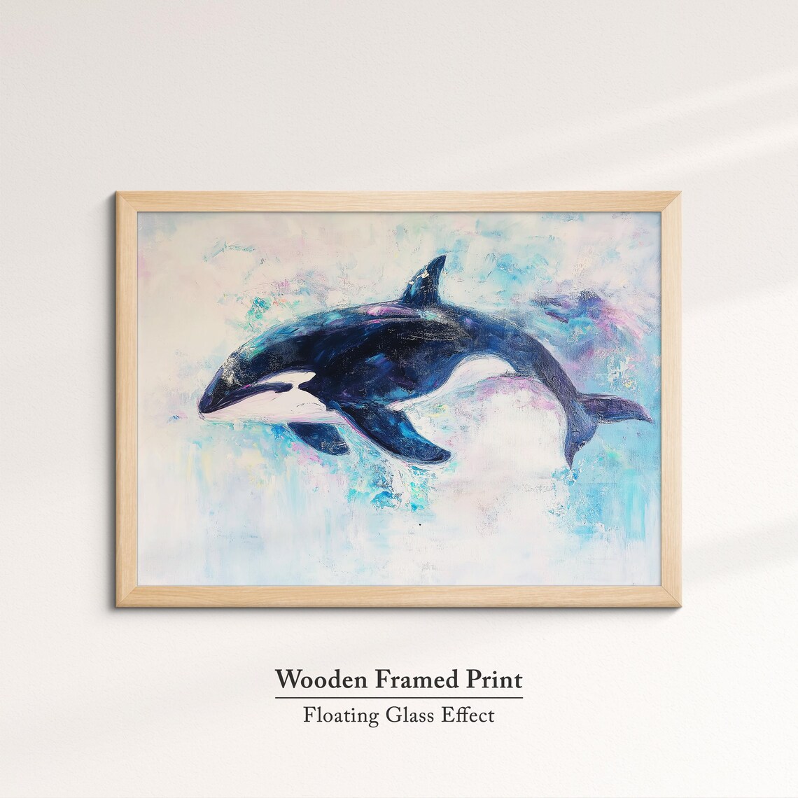 Orca Killer Whale Abstract Oil Painting Art Print - Image 6