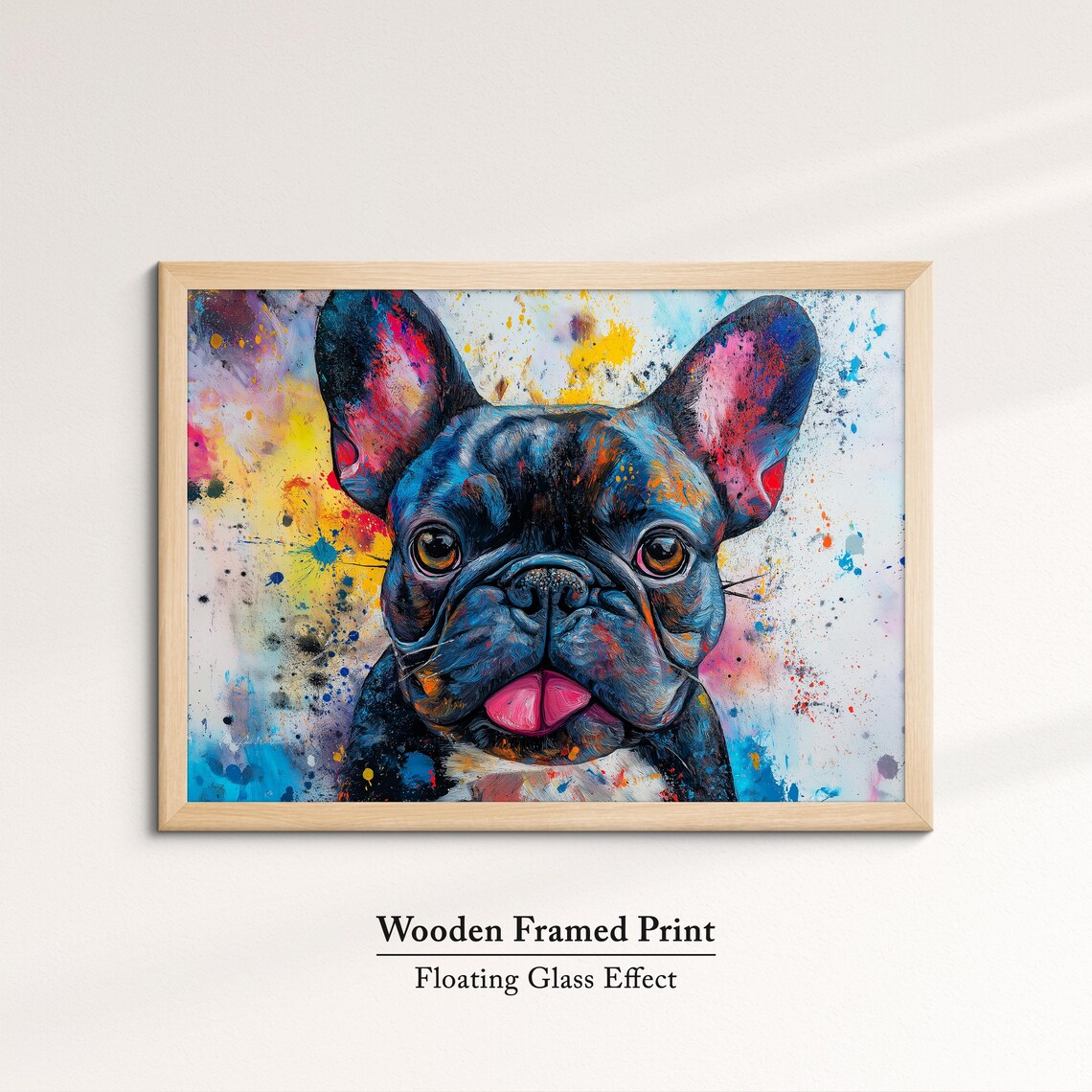 French Bulldog Tongue Out Colorful Splatter Portrait Dog Art Print - Image 6