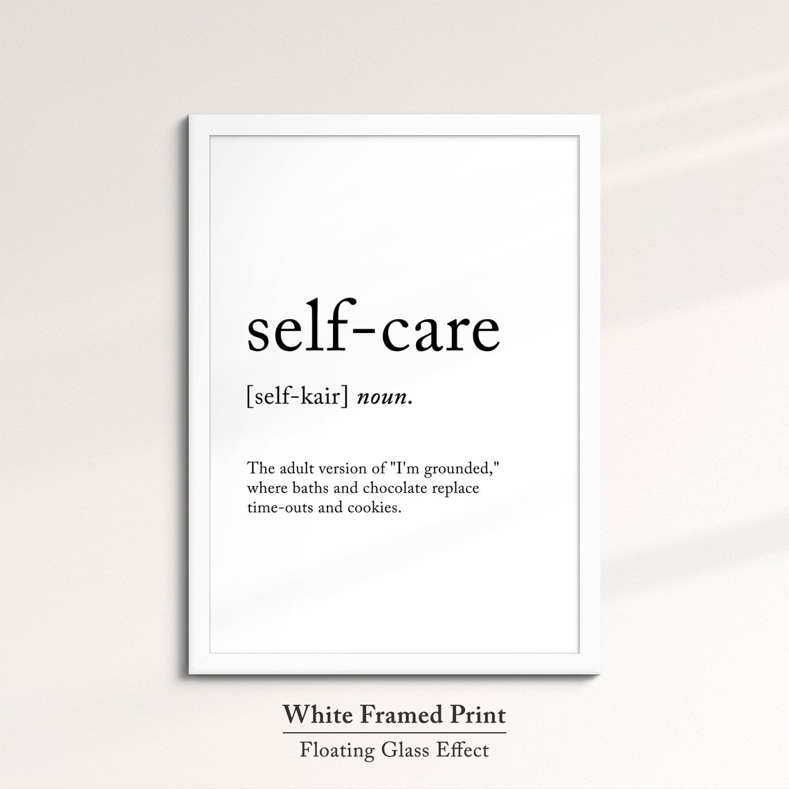 Self-Care Funny Dictionary Definition Quote Minimalist Wall Art Poster - Image 7