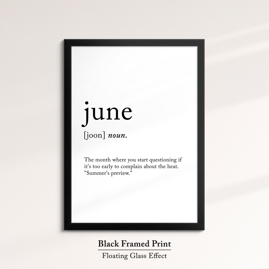 June Minimalist Definition Quote Word Art Framed Print Framed Female Wall Art Lady Poster Feminine Home Decor Gifts For Her - Image 5