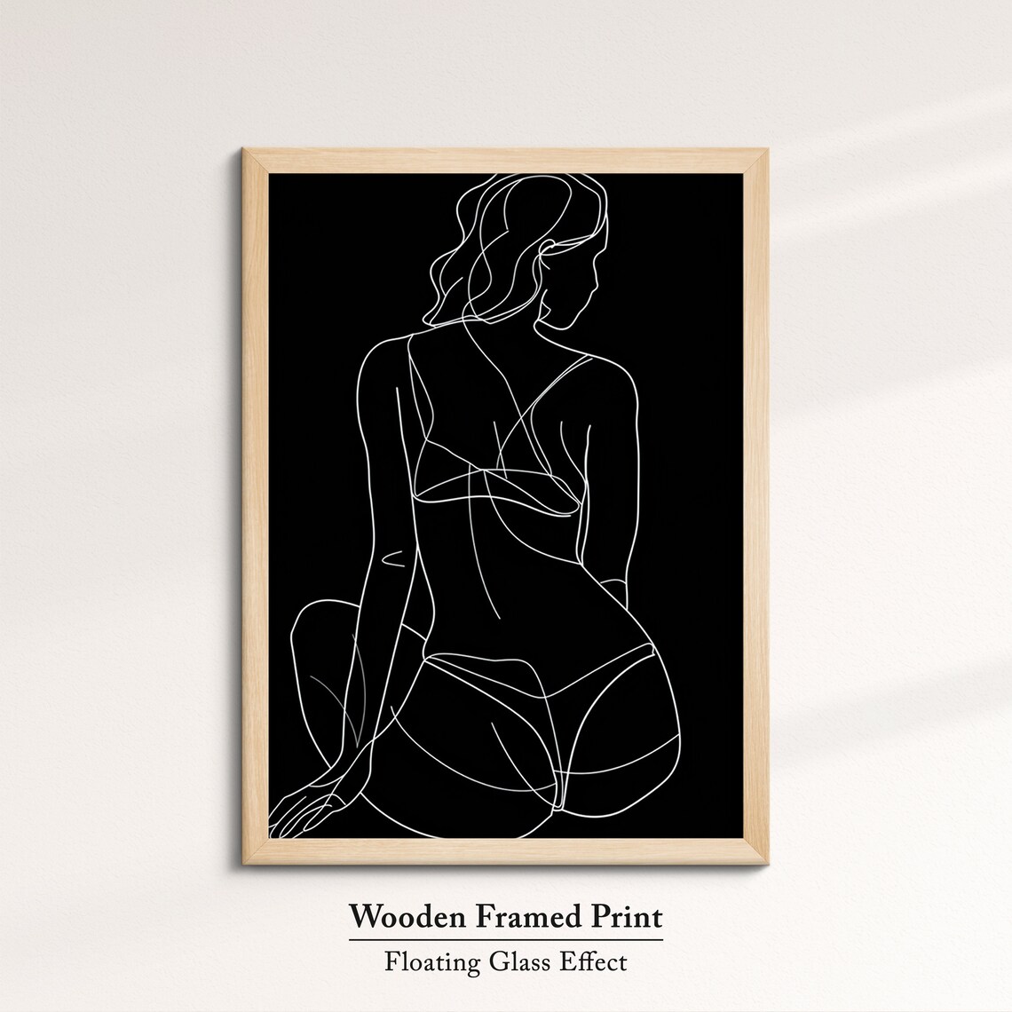 Minimalist Woman Line Art Drawing Elegant Female Body Black Wall Art Poster - Image 6