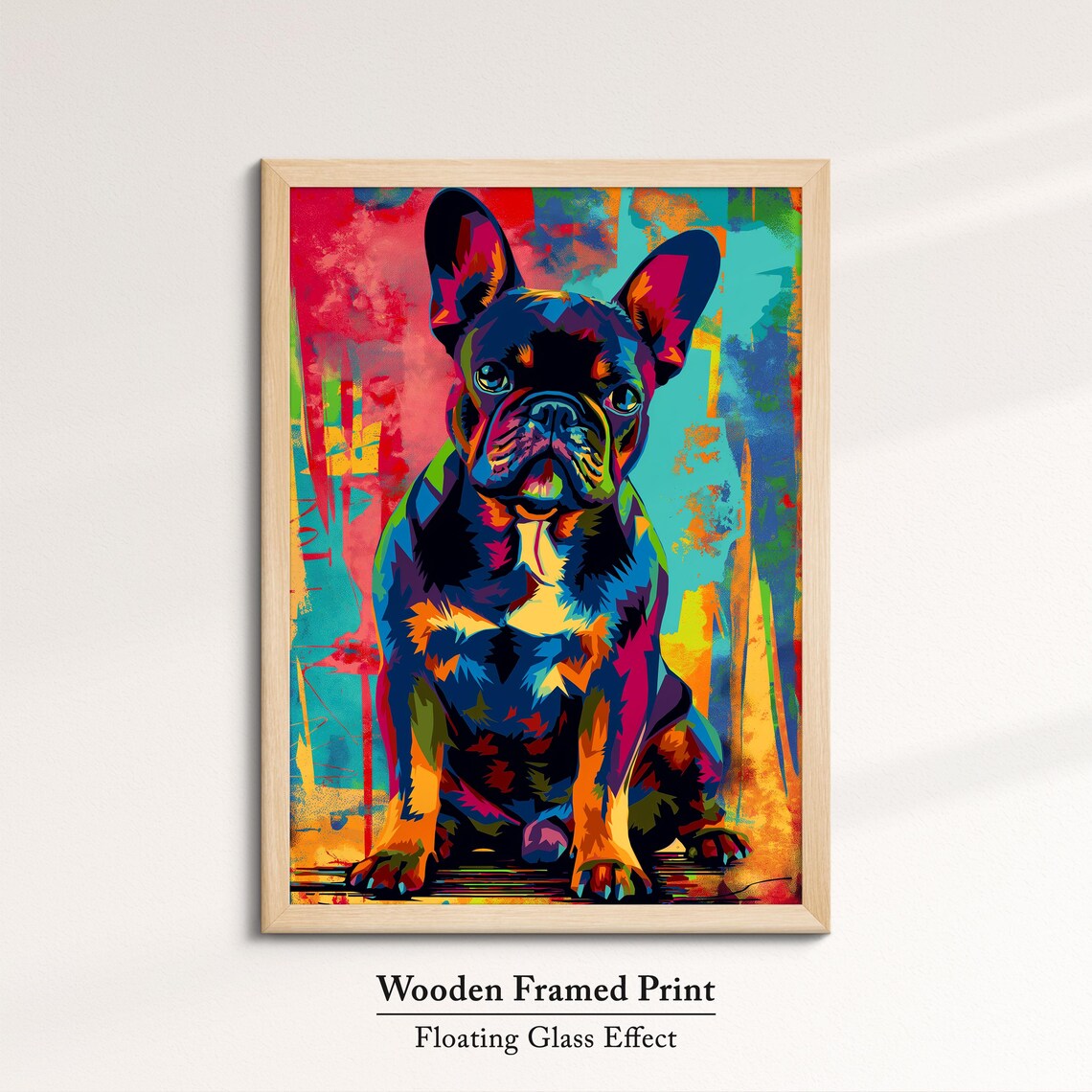 French Bulldog Colorful Pop Art Sitting Puppy Portrait Poster - Image 6