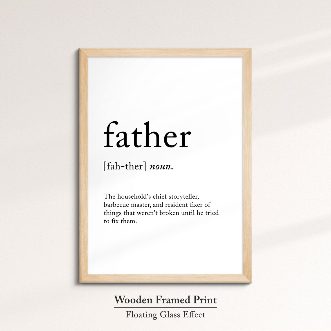 Father Funny Definition Dictionary Quote Minimalist Framed Print Framed Wall Art Poster Home Decor Interior Funny Gifts For Dad - Image 6