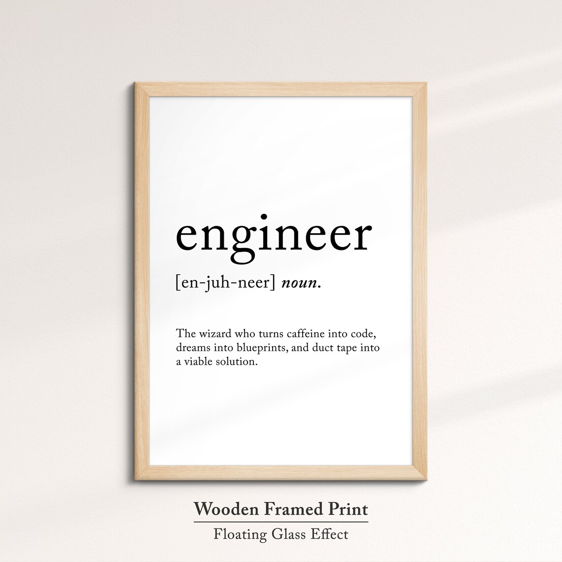 Engineer Funny Definition Dictionary Quote Minimalist Framed Print Framed Wall Art Poster Home Decor Interior Gifts For Engineers - Image 6
