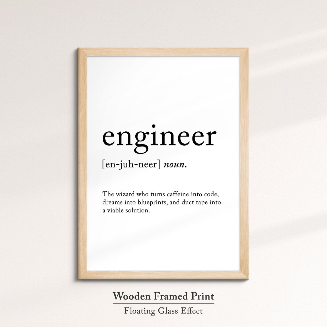 Engineer Funny Dictionary Definition Quote Minimalist Poster Gift - Image 6