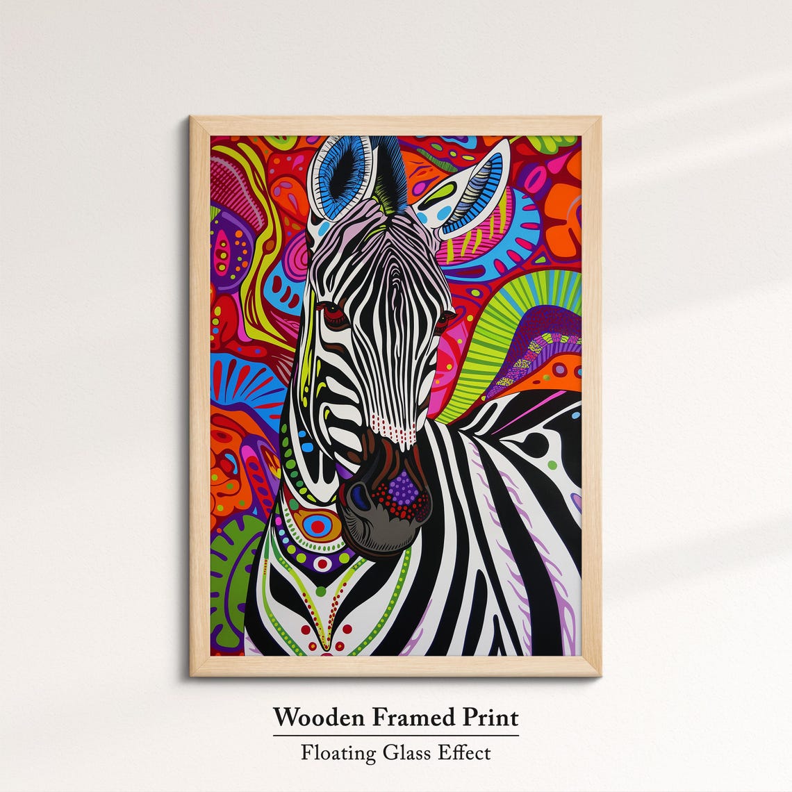 Zebra Black White Stripes Colorful Psychedelic Swirl Background Poster - Image 6
