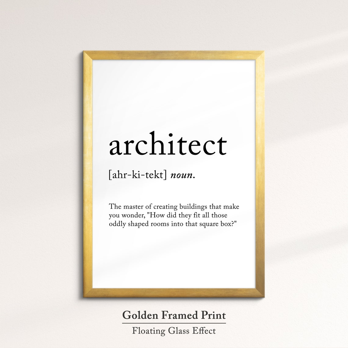 Architect Funny Definition Dictionary Quote Minimalist Framed Print Framed Wall Art Poster Home Decor Interior Gifts For Architects - Image 5