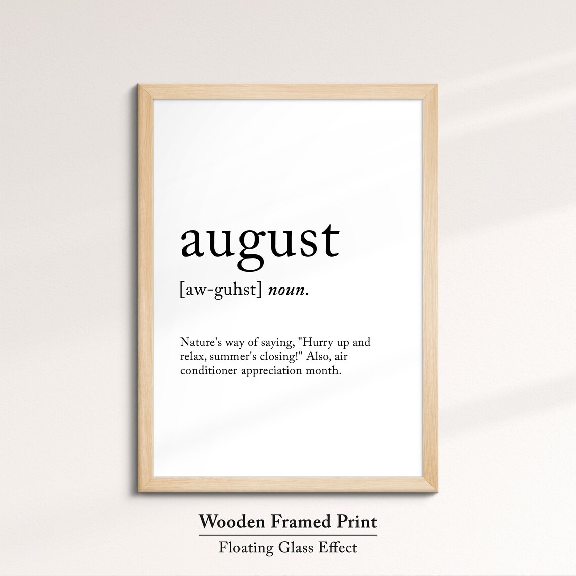 August Minimalist Definition Quote Word Art Framed Print Framed Female Wall Art Lady Poster Feminine Home Decor Gifts For Her - Image 6