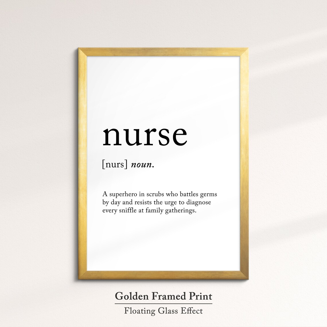 Nurse Funny Definition Dictionary Quote Minimalist Framed Print Framed Wall Art Poster Home Decor Interior Funny Gift For Nurses - Image 5