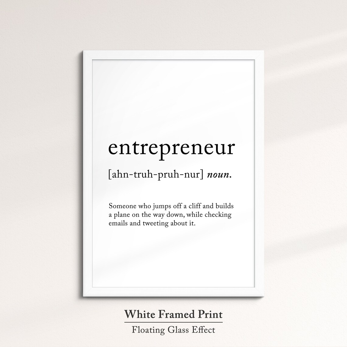 Entrepreneur Funny Definition Dictionary Quote Minimalist Framed Print Framed Wall Art Poster Home Decor Interior Entrepreneur Gift - Image 7