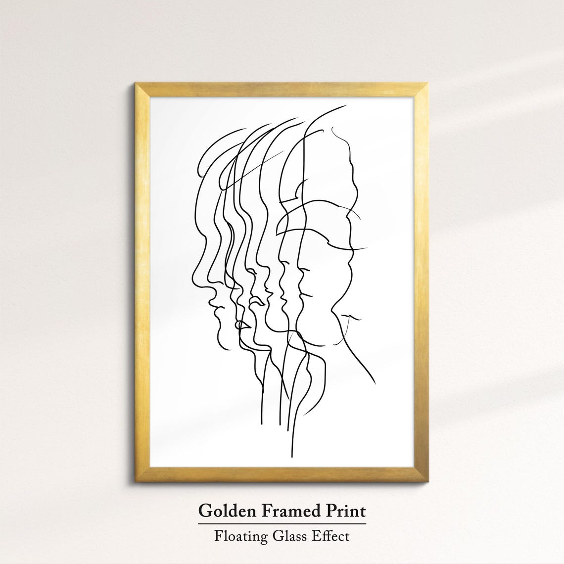 Minimalist One Line Face Drawing Abstract Female Profiles Wall Art - Image 5