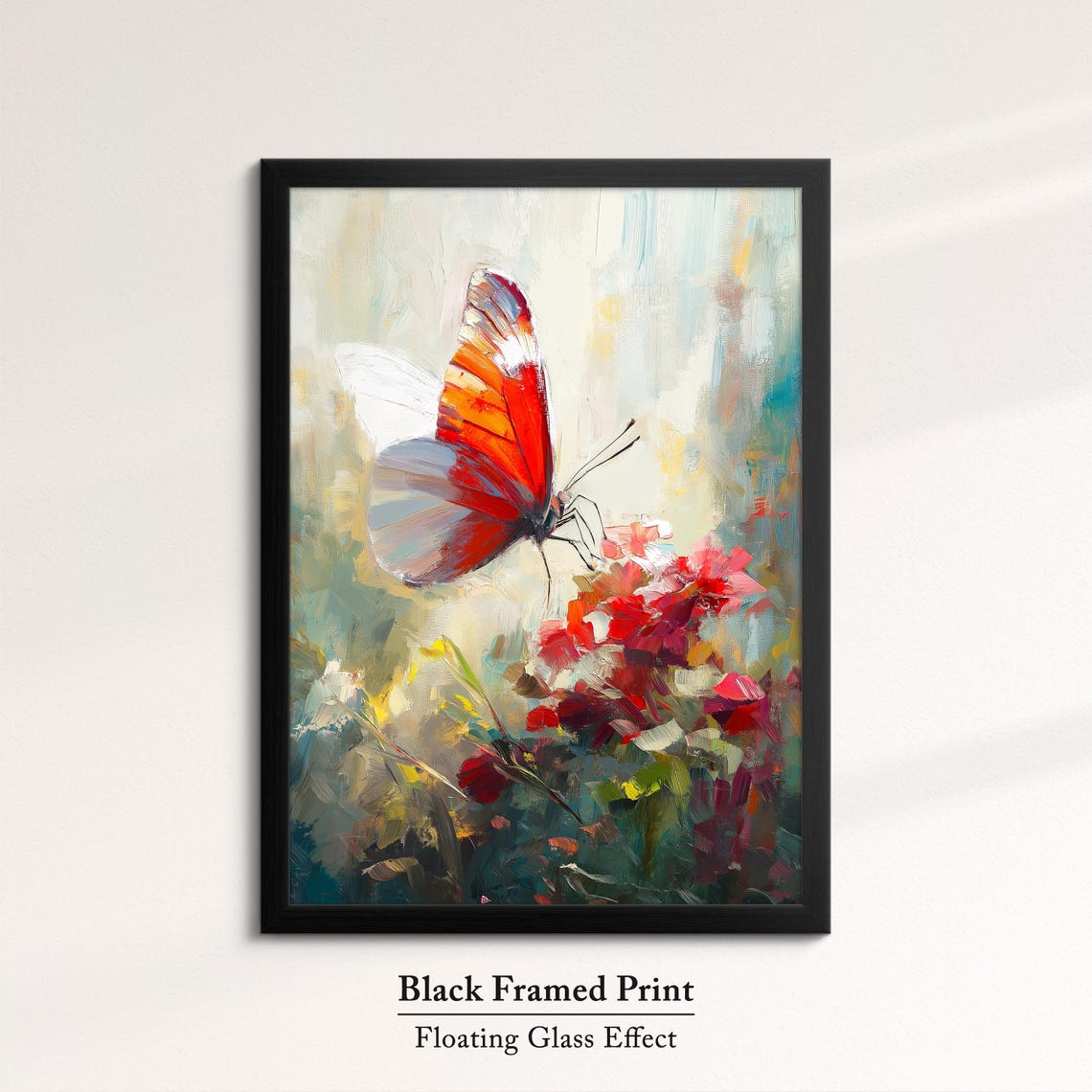 Colorful Butterfly Abstract Oil Painting Framed Print Framed Portrait Wall Art Poster Home Decor Interior Butterfly Lover Gift - Image 8