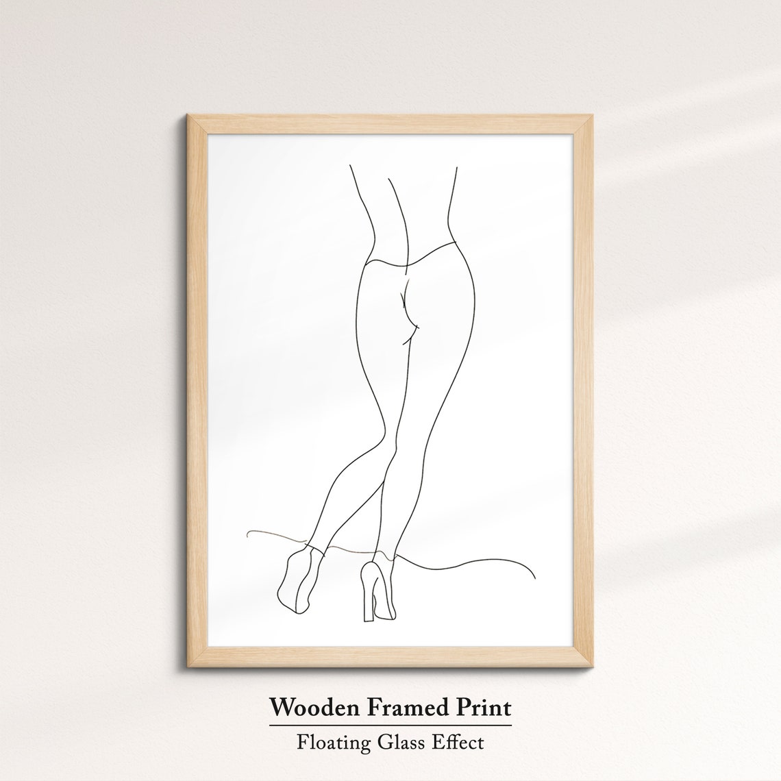 Minimalist Woman Standing Single Line Art Heels Figure Wall Poster - Image 6
