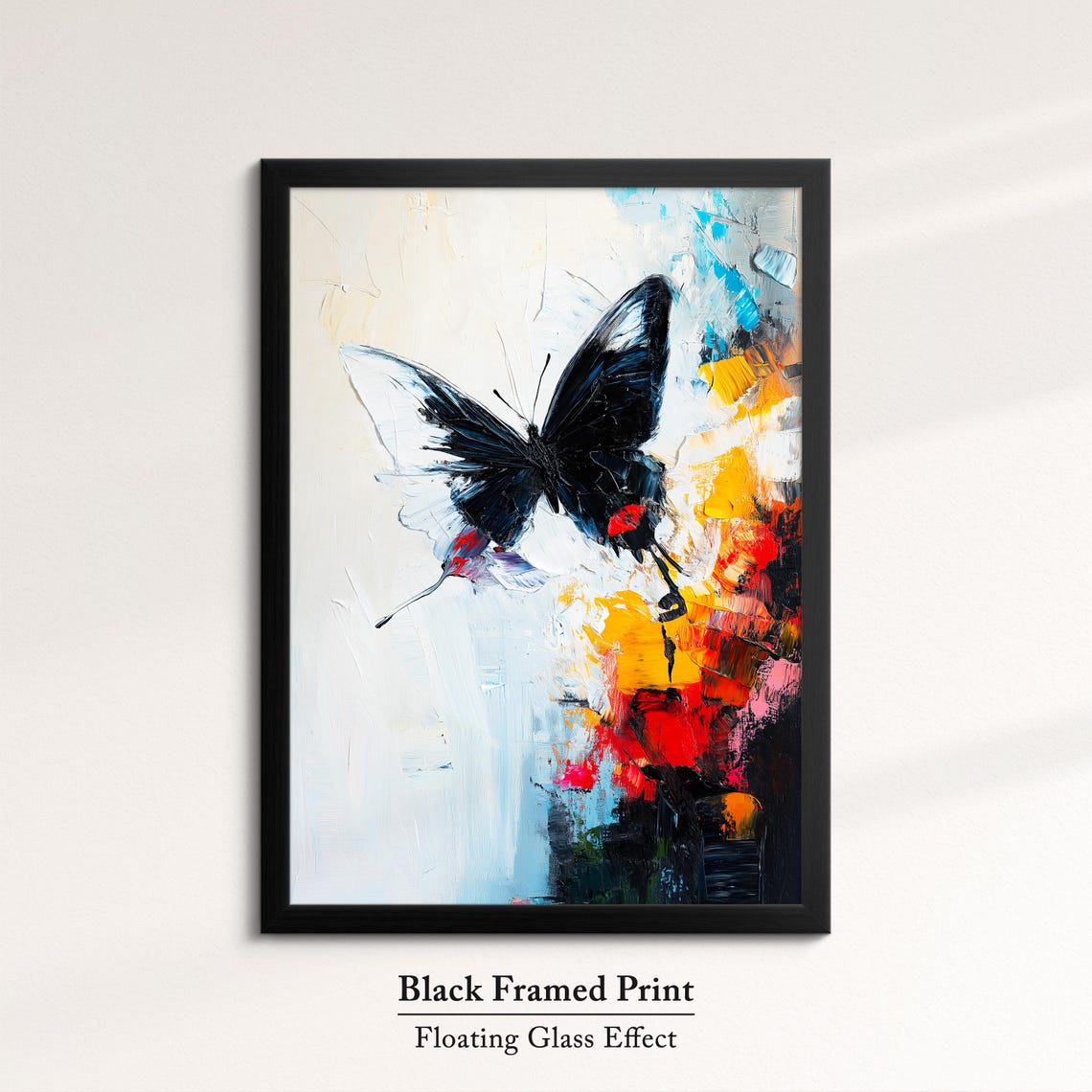 Colorful Butterfly Abstract Oil Painting Framed Print Framed Portrait Wall Art Poster Home Decor Interior Butterfly Lover Gift - Image 8