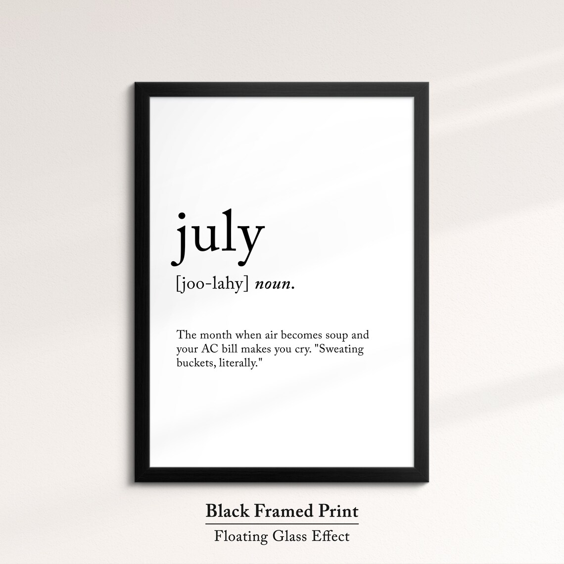 July Minimalist Definition Quote Word Art Framed Print Framed Female Wall Art Lady Poster Feminine Home Decor Gifts For Her - Image 5