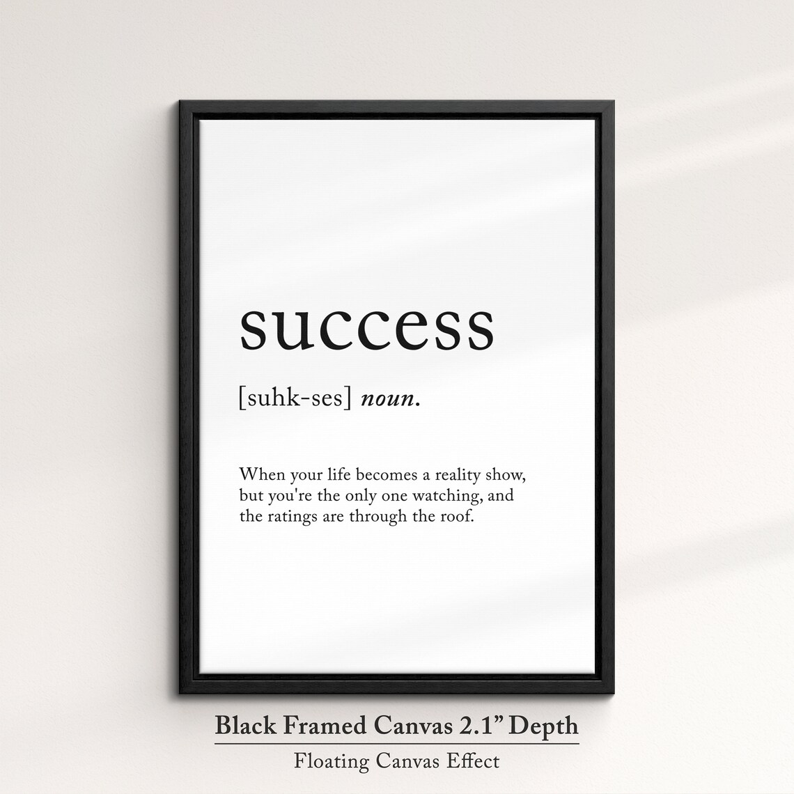 Success Funny Definition Dictionary Quote Minimalist Framed Print Framed Wall Art Poster Home Decor Interior Inspirational Gifts - Image 2