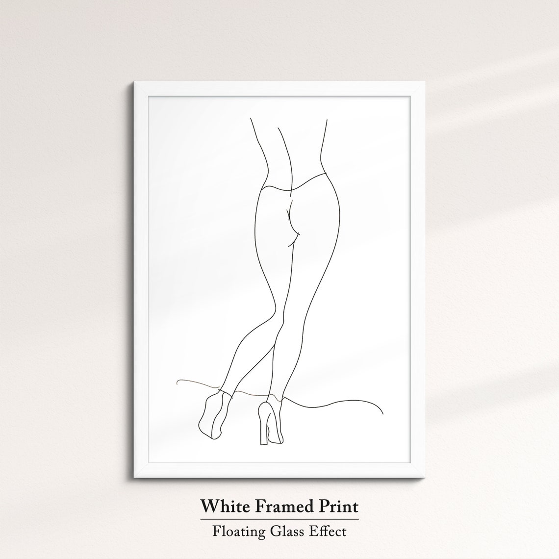 Minimalist Woman Standing Single Line Art Heels Figure Wall Poster - Image 7