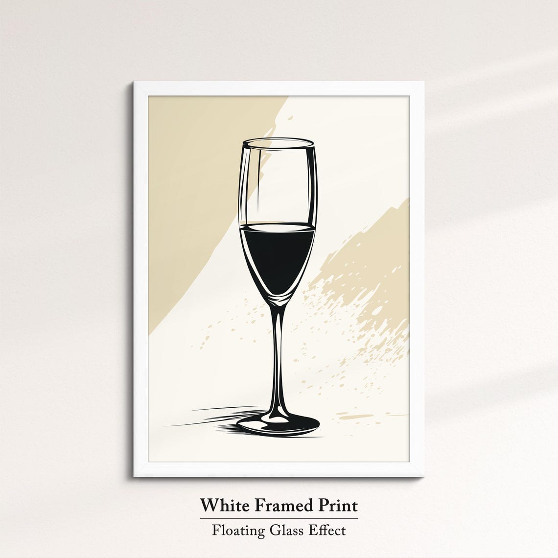 Minimalist Champagne Flute Sketch Modern Black And White Bar Print - Image 7