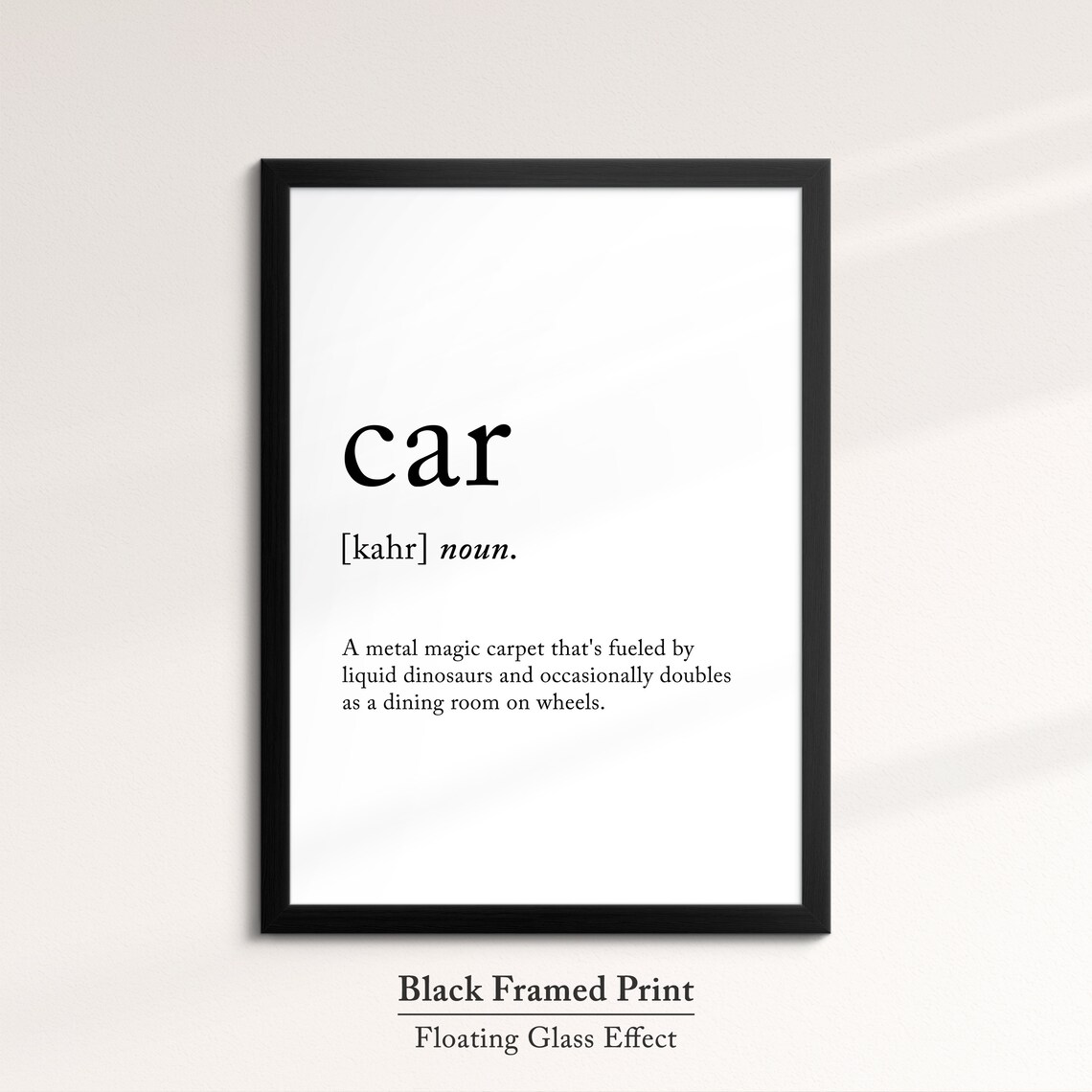 Car Funny Definition Dictionary Quote Minimalist Framed Print Framed Wall Art Poster Home Decor Interior Funny Gifts For Car Lover - Image 8