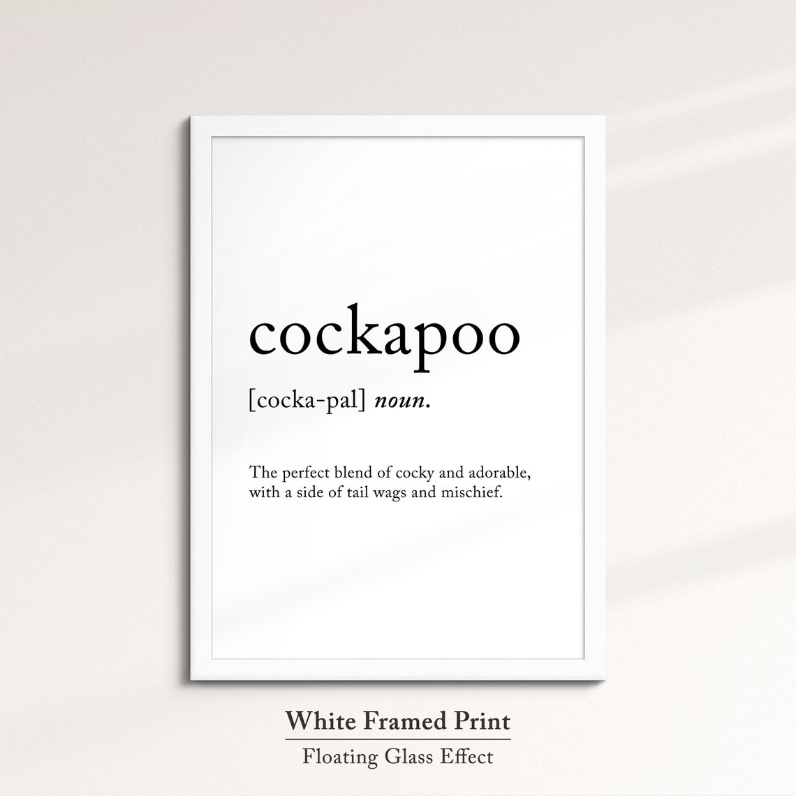 Cockapoo Funny Dictionary Definition Quote Minimalist Dog Breed Poster - Image 7
