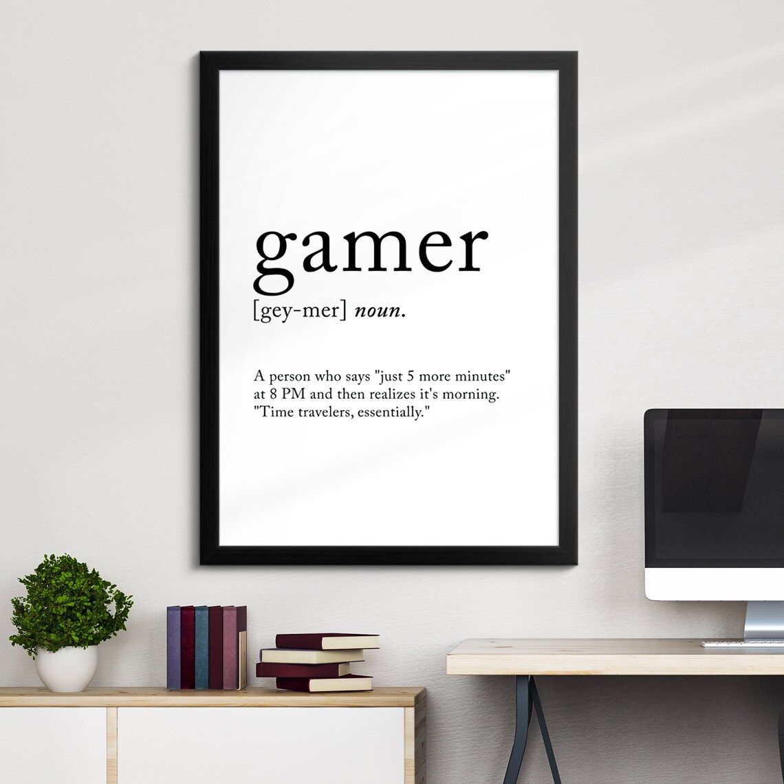 Gamer Minimalist Definition Quote Word Art Framed Print Framed Female Wall Art Lady Poster Feminine Home Decor Gifts For Her - Image 8