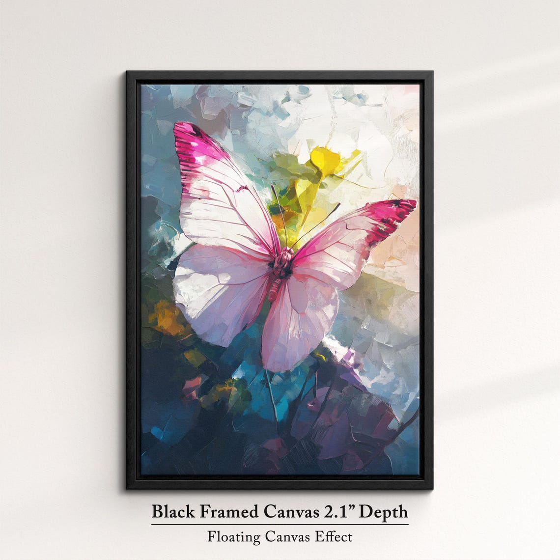 Colorful Butterfly Abstract Oil Painting Framed Print Framed Portrait Wall Art Poster Home Decor Interior Butterfly Lover Gift - Image 2