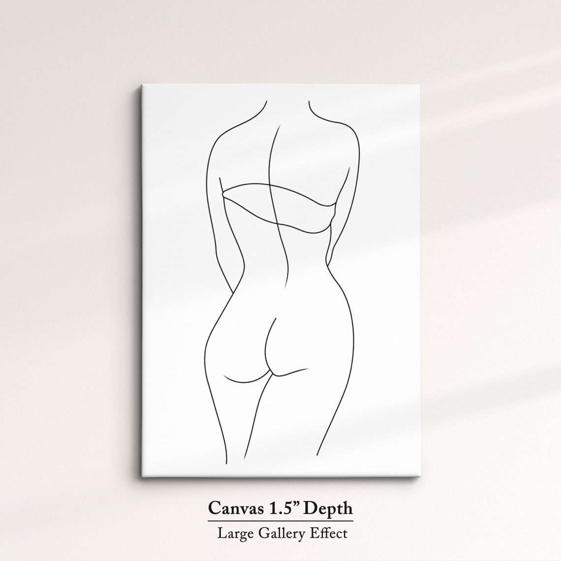 Minimalist Woman Body Single Line Art Back Silhouette Wall Poster - Image 3