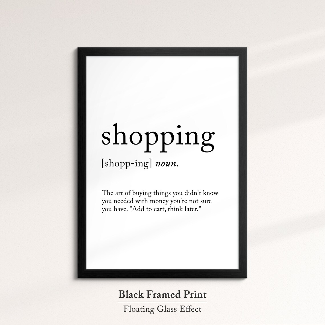 Shopping Minimalist Definition Quote Word Art Framed Print Framed Female Wall Art Lady Poster Feminine Home Decor Gifts For Her - Image 5
