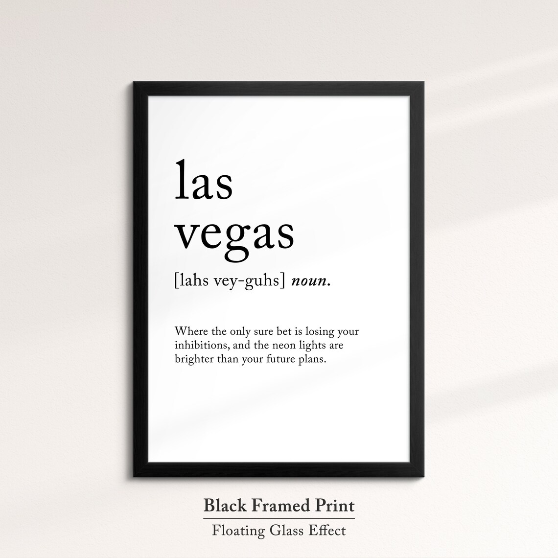 Las Vegas Dictionary Definition Funny Neon Lights Quote Wall Poster - Image 8