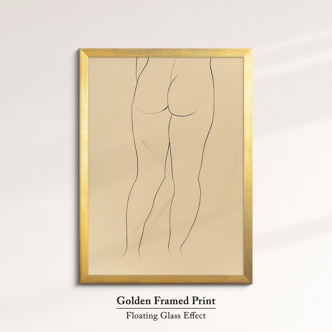 Minimalist Woman Body Line Art Drawing Beige Feminine Wall Art Print - Image 5