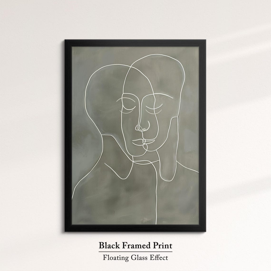 Overlapping Faces Minimalist Line Art Abstract Modern Wall Art Poster - Image 8
