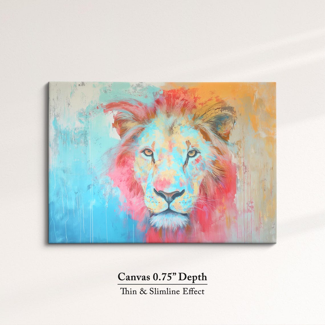 Lion Bold Pink Mane Turquoise Face Colorful Abstract Art Poster - Image 4