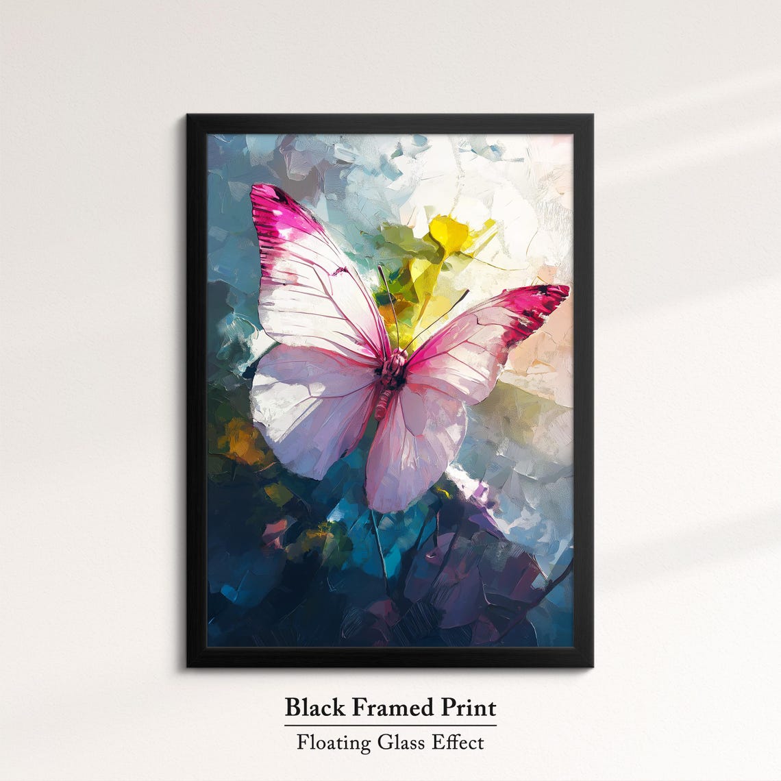 Colorful Butterfly Abstract Oil Painting Framed Print Framed Portrait Wall Art Poster Home Decor Interior Butterfly Lover Gift - Image 8