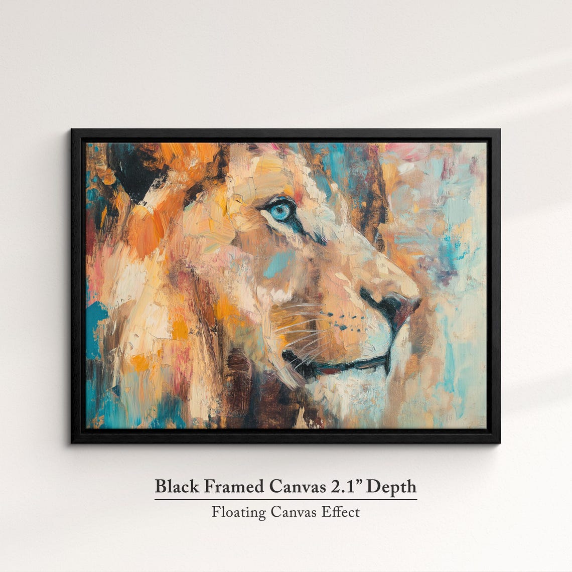 Lioness Abstract Oil Painting Side Profile Wild Cat Portrait Poster - Image 2