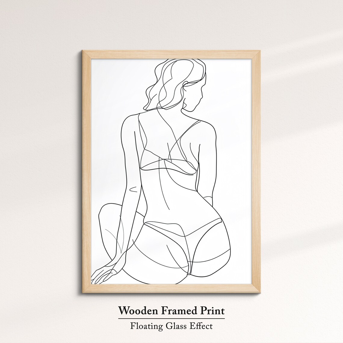 Seated Woman From Behind Minimalist Line Art Drawing Elegant Feminine Wall Art Print - Image 6