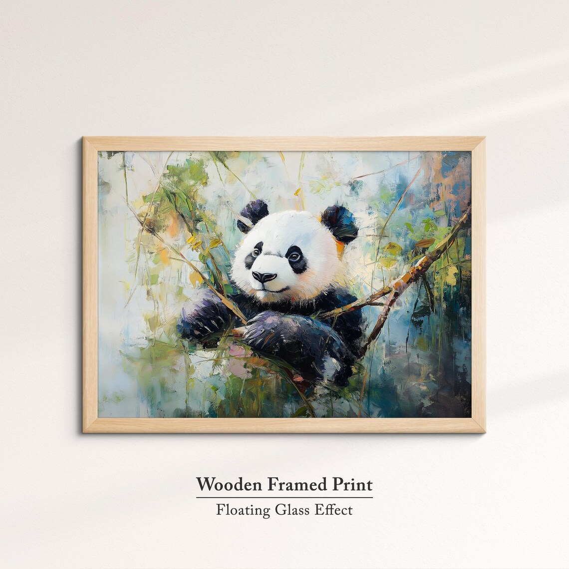 Panda Abstract Oil Painting Soft Impressionist Bamboo Wildlife Poster - Image 6