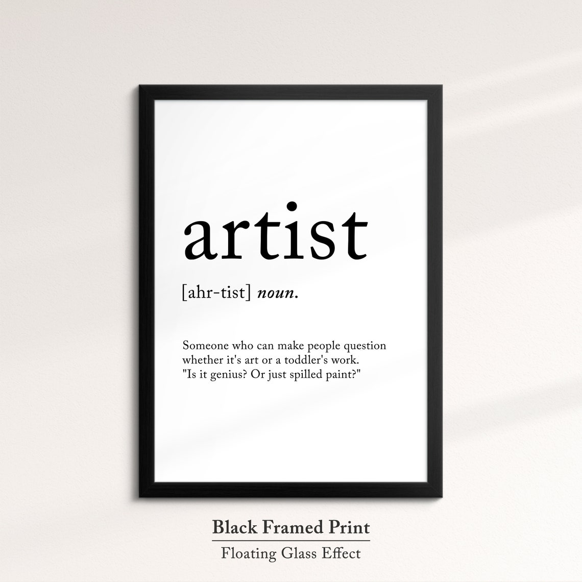 Artist Funny Dictionary Definition Quote Minimalist Typography Poster - Image 5
